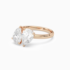 Pear & Pear Clean Toi Et Moi in 14K Rose Gold top angle
