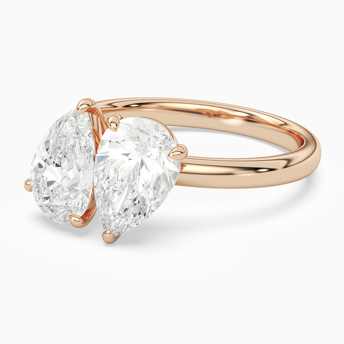 Pear & Pear Clean Toi Et Moi in 14K Rose Gold top angle