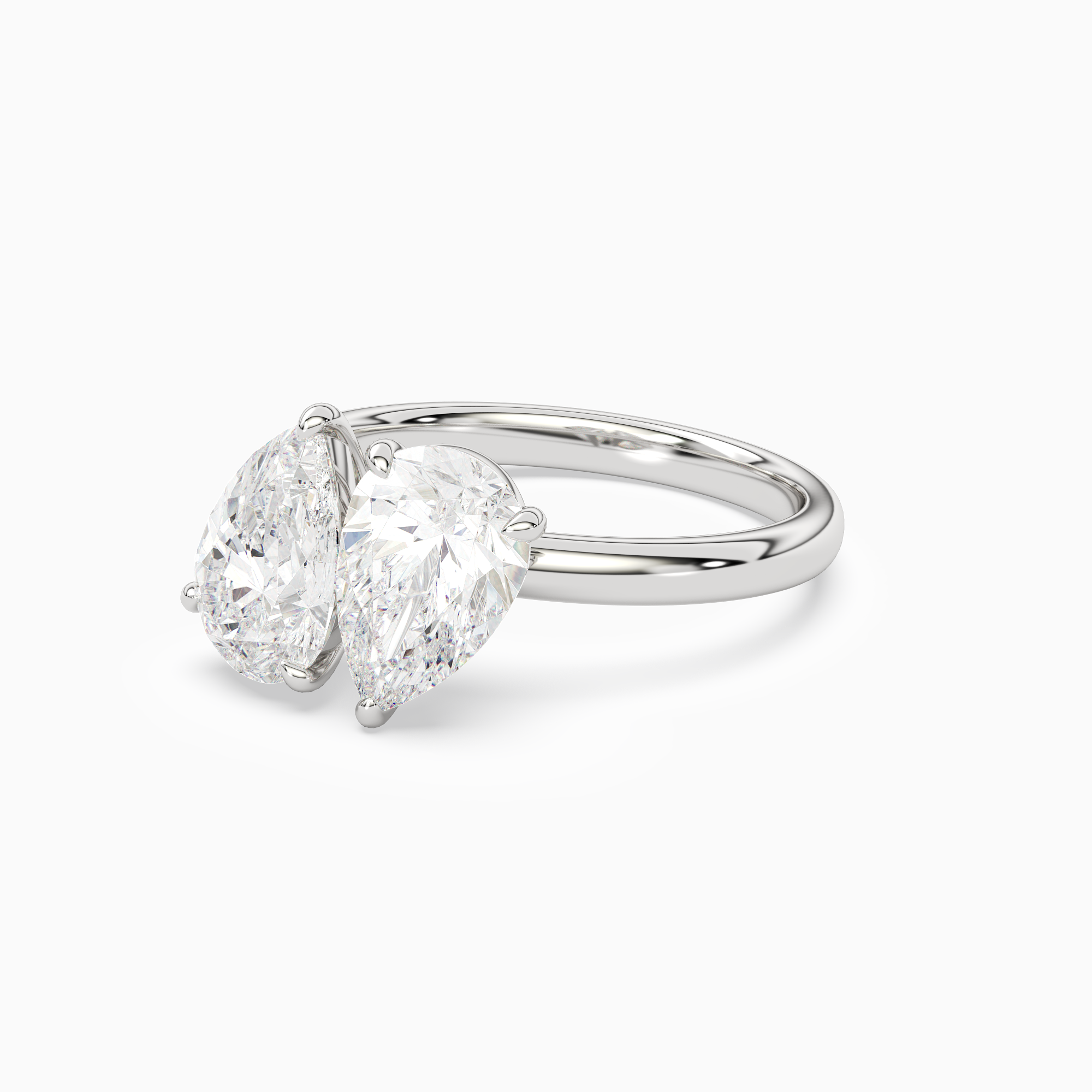 Pear & Pear Clean Toi Et Moi in 18K White Gold top angle