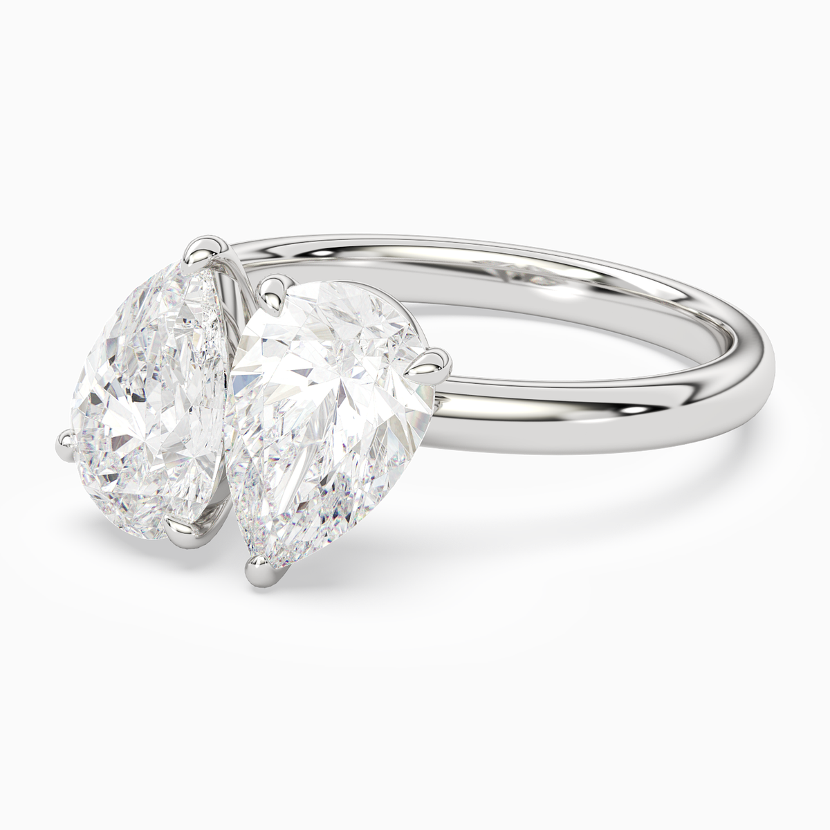 Pear & Pear Clean Toi Et Moi in 18K White Gold top angle