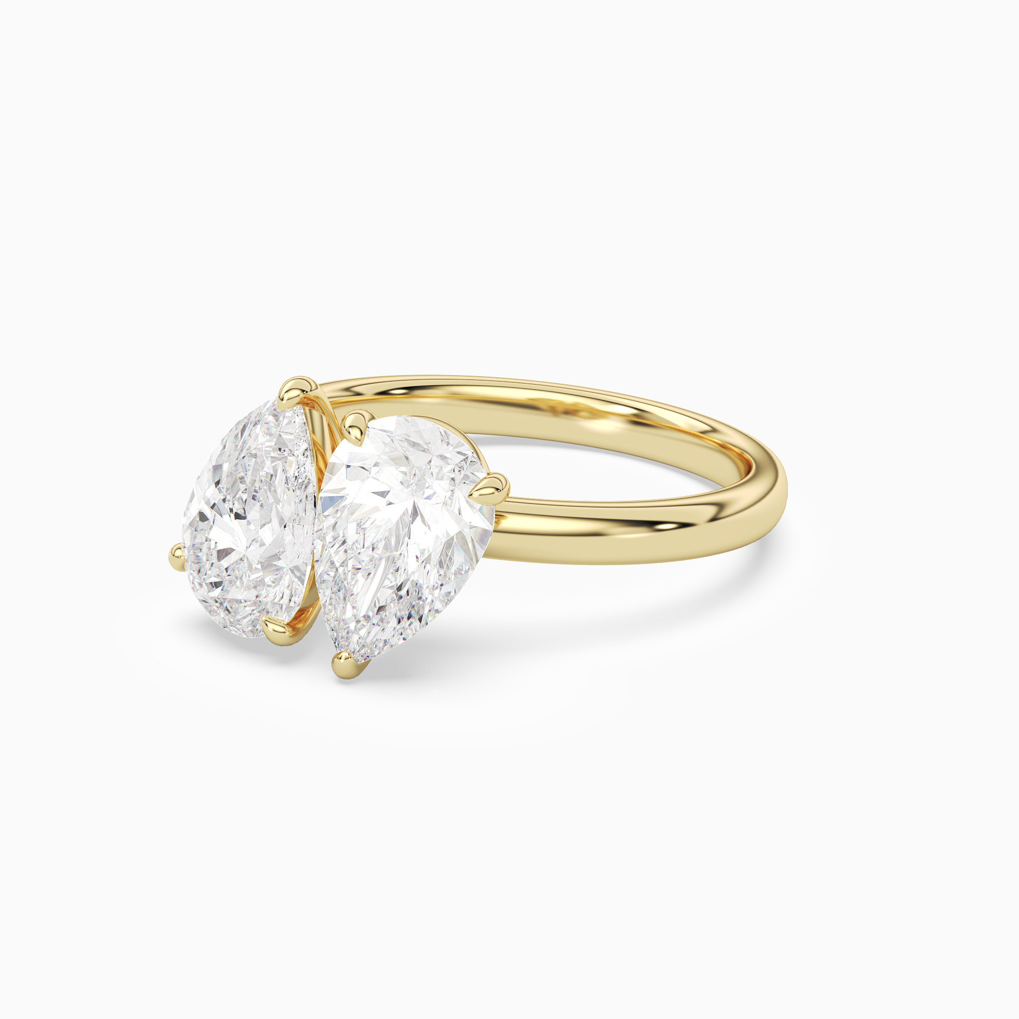 Pear & Pear Clean Toi Et Moi in 18K Yellow Gold top angle