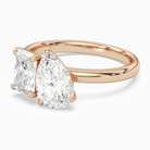 Radiant & Pear Clean Toi Et Moi in 14K Rose Gold top angle
