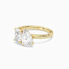 Radiant & Pear Clean Toi Et Moi in 14K Yellow Gold top angle