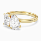 Radiant & Pear Clean Toi Et Moi in 14K Yellow Gold top angle