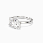 Radiant & Pear Clean Toi Et Moi in 18K White Gold top angle