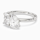 Radiant & Pear Clean Toi Et Moi in 18K White Gold top angle