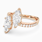 Marquise & Marquise Parallel Pavé Toi Et Moi in 14K Rose Gold top angle