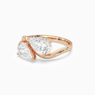 Pear & Pear Crossover Toi Et Moi Plain in 14K Rose Gold top angle