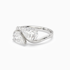 Pear & Pear Crossover Toi Et Moi Plain in 18K White Gold top angle