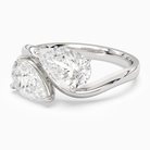 Pear & Pear Crossover Toi Et Moi Plain in 18K White Gold top angle