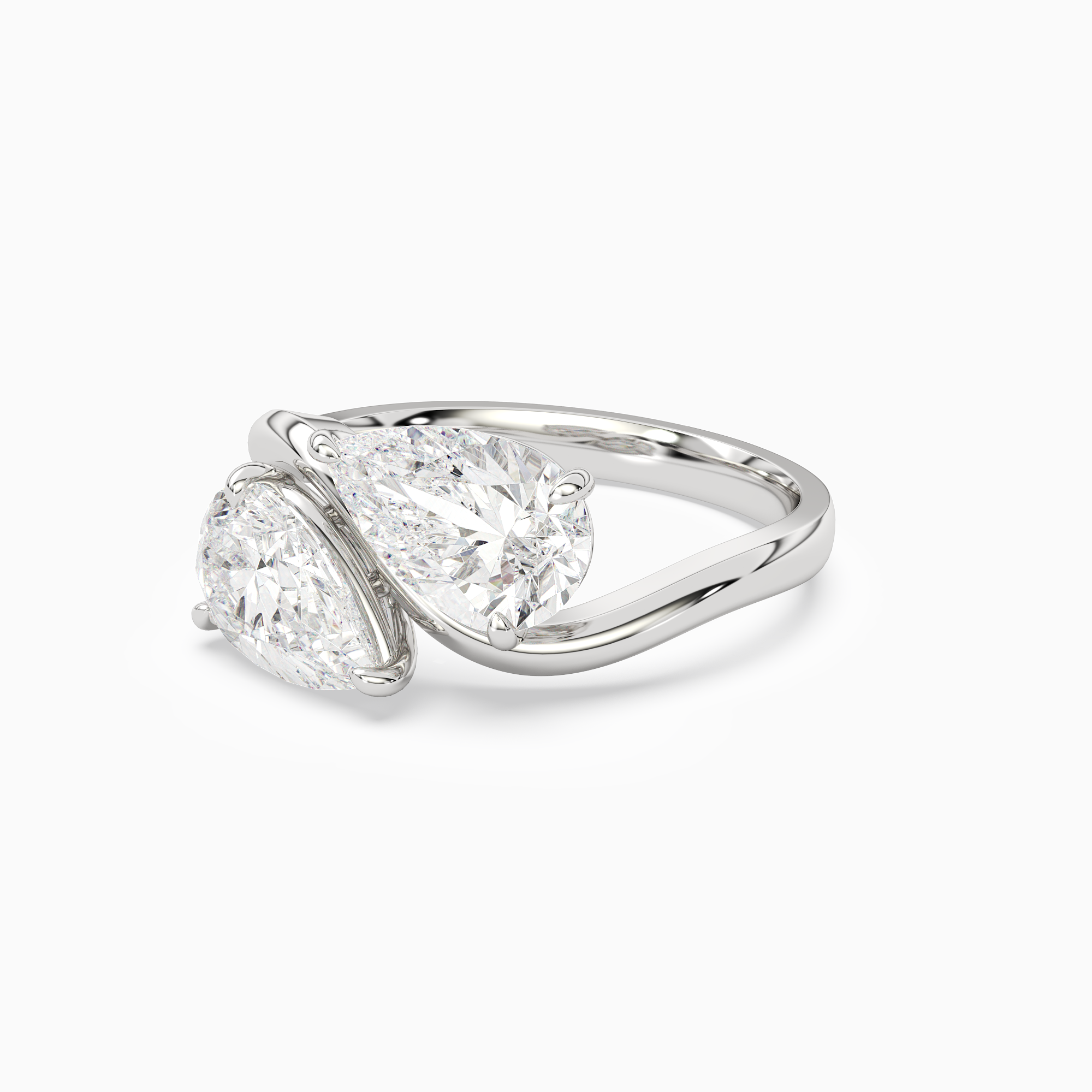 Pear & Pear Crossover Toi Et Moi Plain in Platinum top angle