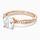 Cushion Twisted Vine Accented in 14K Rose Gold top angle
