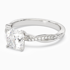 Cushion Twisted Vine Accented in 14K White Gold top angle