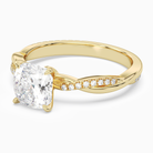 Cushion Twisted Vine Accented in 14K Yellow Gold top angle