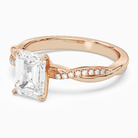 Emerald Twisted Vine Accented in 14K Rose Gold top angle