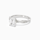 Emerald Twisted Vine Accented in 18K White Gold top angle