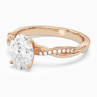 Oval Twisted Vine Accented in 14K Rose Gold top angle
