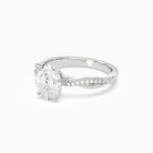Oval Twisted Vine Accented in 14K White Gold top angle