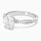 Oval Twisted Vine Accented in 18K White Gold top angle