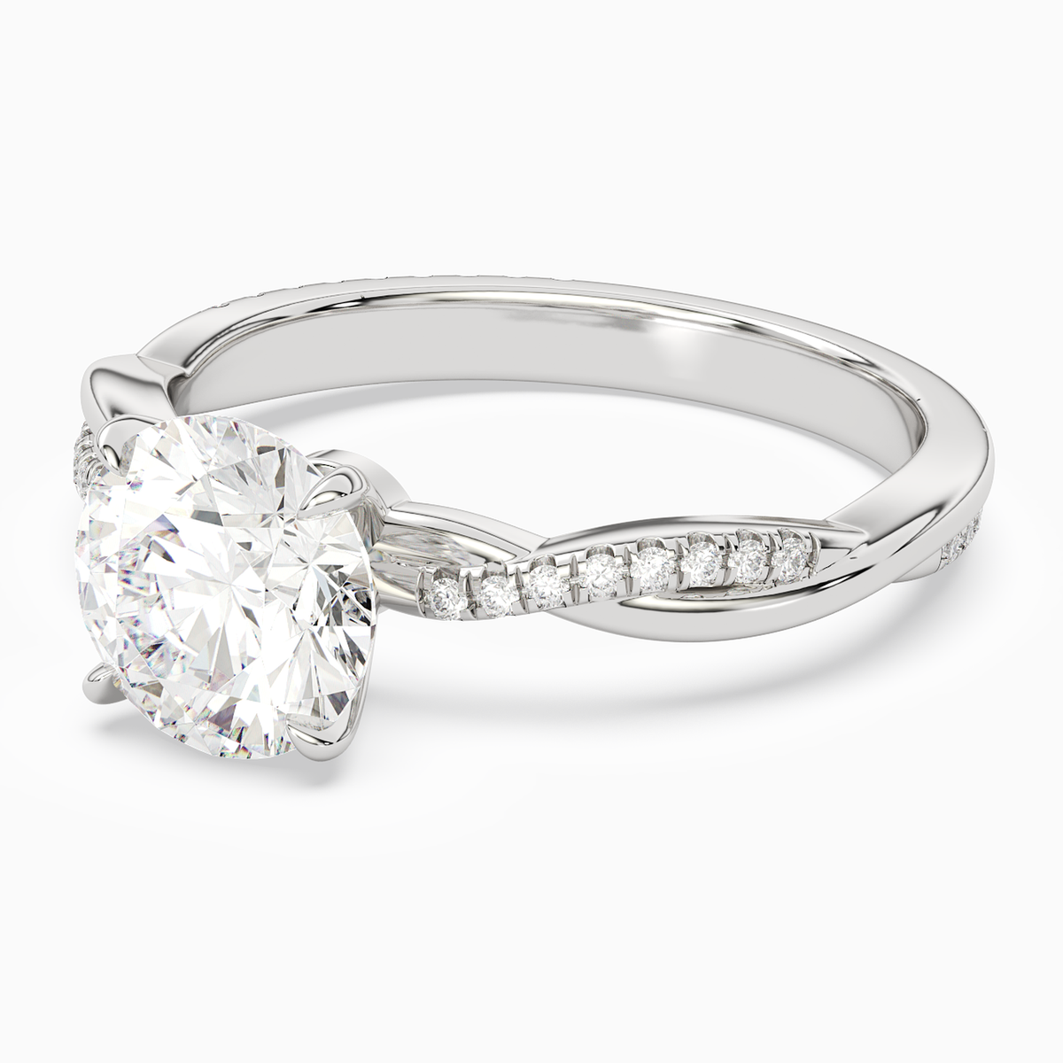 Round Twisted Vine Accented in Platinum top angle