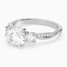 Round Twisted Vine Three Stone in 14K White Gold top angle
