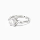 Emerald Baguette Three Stone Large Sides in 14K White Gold top angle