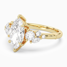 Marquise Composite Three Stone Ring in 18K Yellow Gold top angle