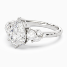 Pear Composite Three Stone Ring in 14K White Gold top angle