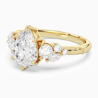 Pear Composite Three Stone Ring in 14K Yellow Gold top angle