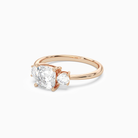 Cushion Classic Round Three Stone Large Sides in 14K Rose Gold top angle
