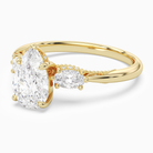 Pear Ornate Accented Three Stone in 14K Yellow Gold top angle