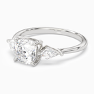 Cushion Kite Side Three Stone Large Sides in Platinum top angle