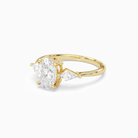 Oval Kite Side Three Stone Large Sides in 14K Yellow Gold top angle