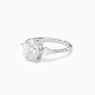 Oval Kite Side Three Stone Large Sides in Platinum top angle