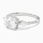Round Kite Side Three Stone Large Sides in Platinum top angle