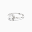 Cushion Kite Side Three Stone Small Sides in 14K White Gold top angle