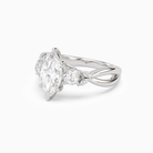 Marquise Willow Composite Three Stone in 18K White Gold top angle