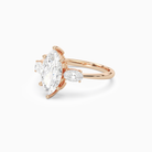 Marquise Classic Three Stone in 14K Rose Gold top angle