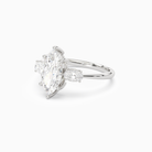 Marquise Classic Three Stone in Platinum top angle