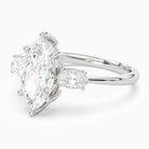 Marquise Classic Three Stone in Platinum top angle