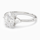 Oval Trillion Three Stone Large Sides in 14K White Gold top angle
