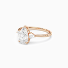Pear Trillion Three Stone Large Sides in 14K Rose Gold top angle