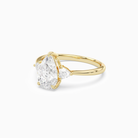 Pear Trillion Three Stone Large Sides in 14K Yellow Gold top angle