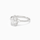 Pear Trillion Three Stone Large Sides in 18K White Gold top angle