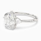 Pear Trillion Three Stone Large Sides in Platinum top angle