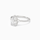 Pear Trillion Three Stone Small Sides in Platinum top angle