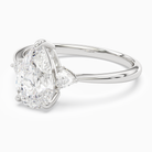 Pear Trillion Three Stone Small Sides in Platinum top angle