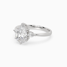 Pear Pear Side Three Stone Classic in 14K White Gold top angle