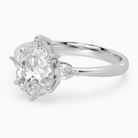 Pear Pear Side Three Stone Classic in 14K White Gold top angle