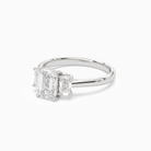 Emerald Emerald Three-Stone with Step-Cut Sides in 18K White Gold top angle